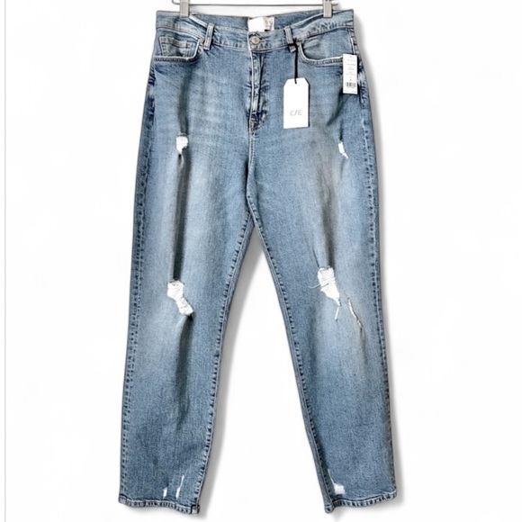 CURRENT ELLIOTT C/E Original Boyfriend Jeans Whitewashed Sunny Destructe… - Picture 3 of 9